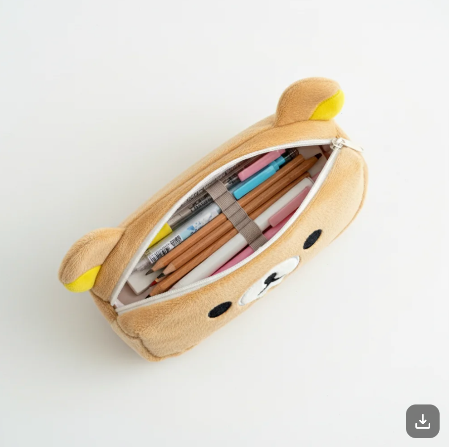 Fuwu Cozy Bear Pencil Pouch – Soft Plush Zip-Up Case