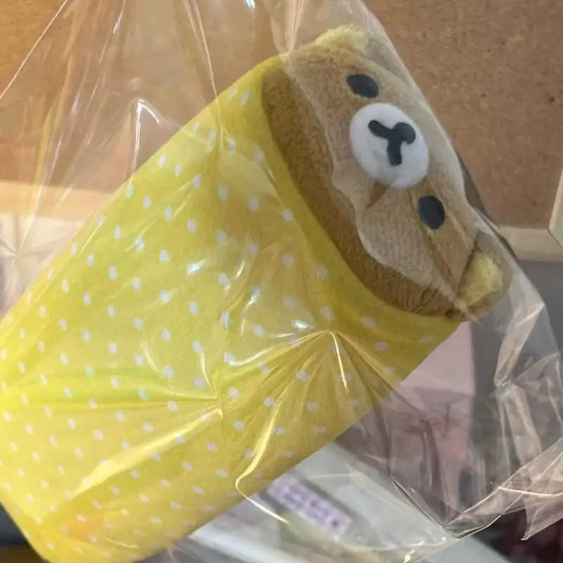 Kawaii Rilakkuma Plush Pencil Case For Kids Girls Cartoon Wave Point Cute Pencil Pouch Organizer Pen Bag School Stationery Gifts