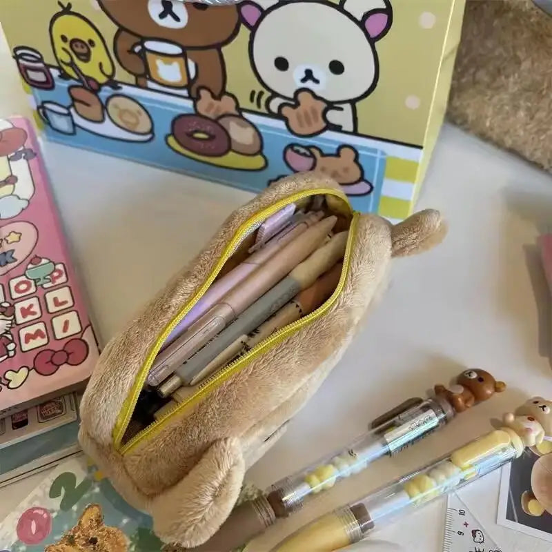 Fuwu Bear Pencil Pouch - Soft Zip-Up Style