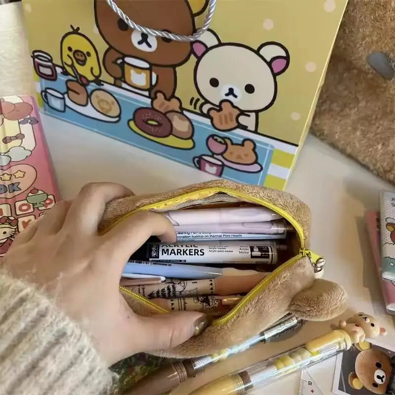 Fuwu Bear Pencil Pouch - Soft Zip-Up Style